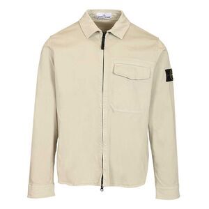 Stone Island Men Stretch Organic Cotton Satin Overshirt